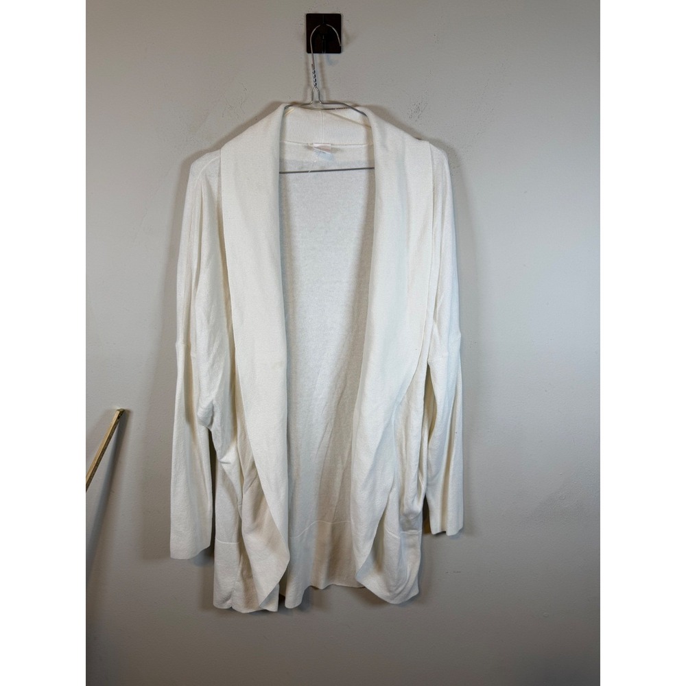 Lole Womens Cardigan Open Front Recycled Cotton White Size L